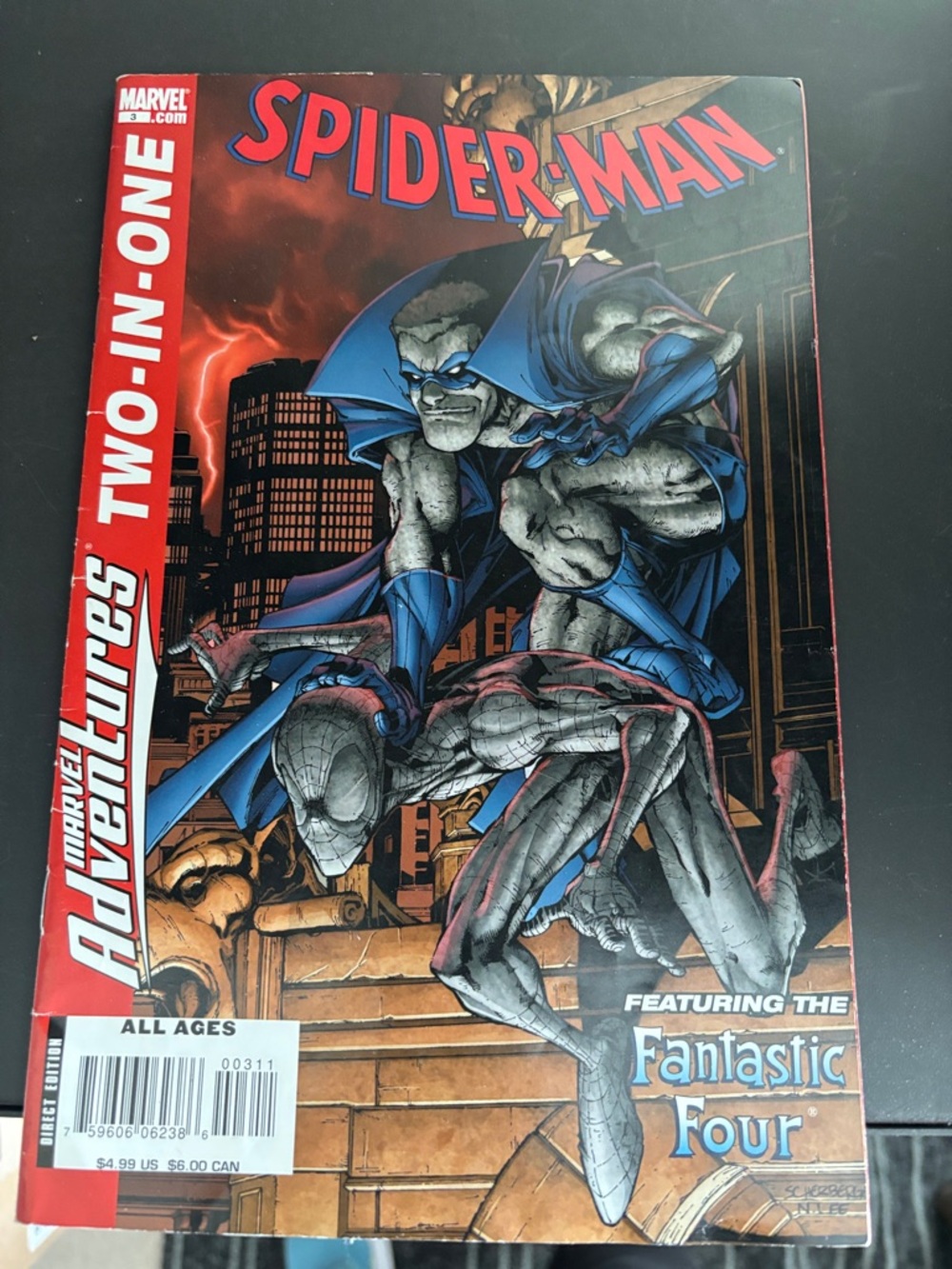 Marvel Spider-Man featuring the Fantastic Four.  Marvel adventures
